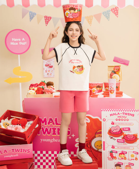 Girls' Pink Top and Shorts Pajama Set