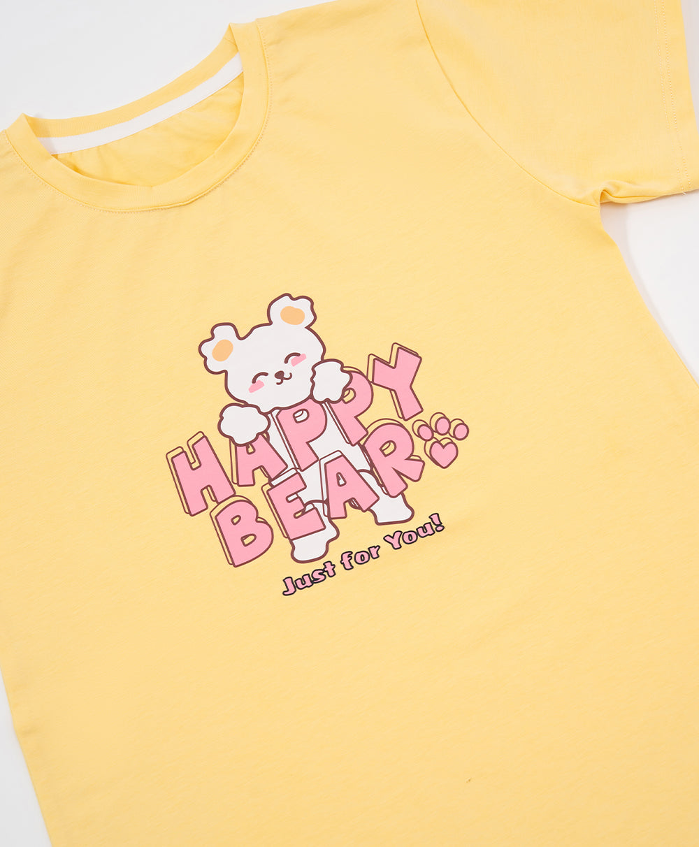 Children's bedtime bubble happy bear exclusive short-sleeved nightgown