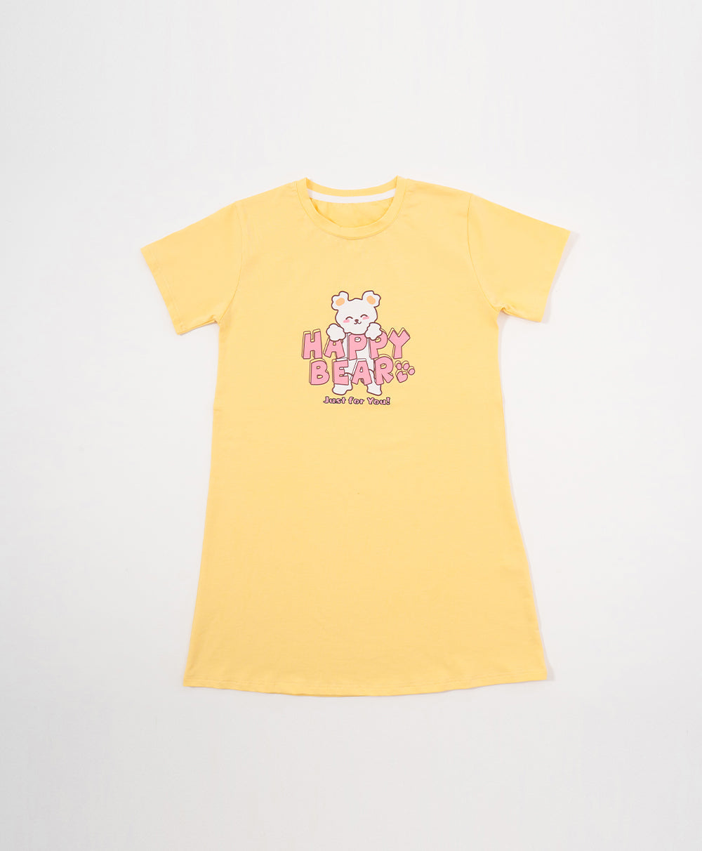 Children's bedtime bubble happy bear exclusive short-sleeved nightgown