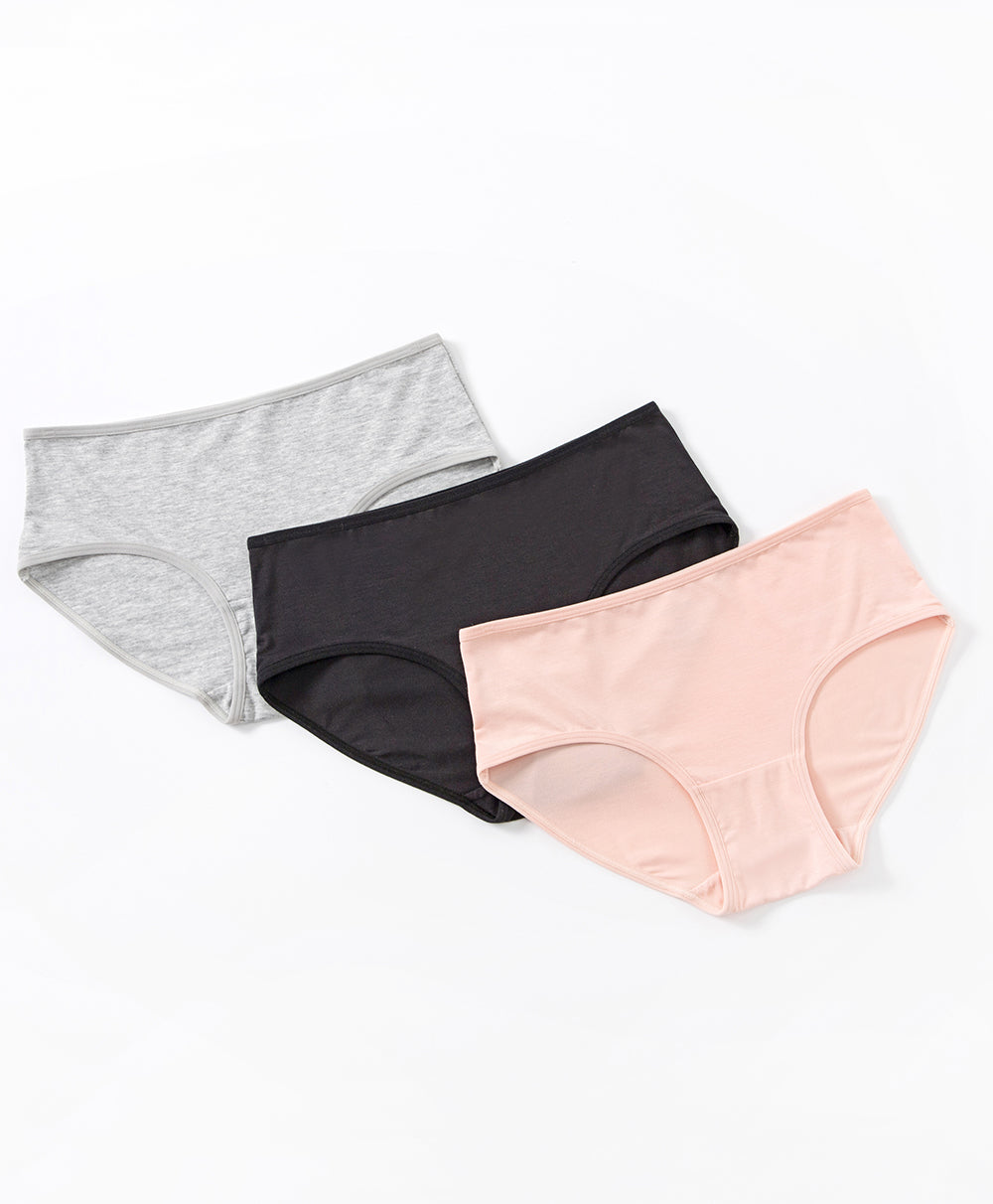 Simple basic modal three-pack low-rise briefs