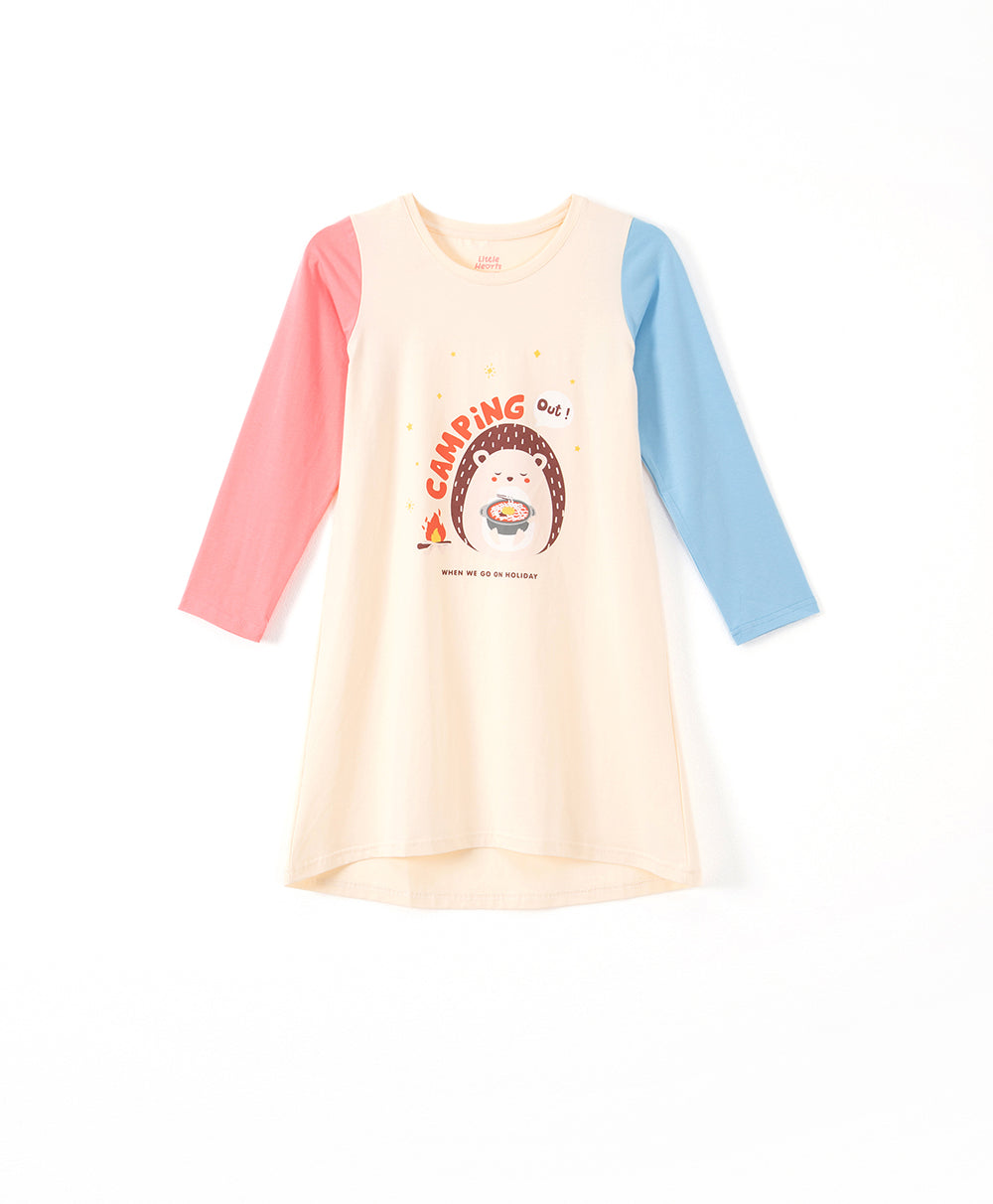 Youth-style patchwork nightdress