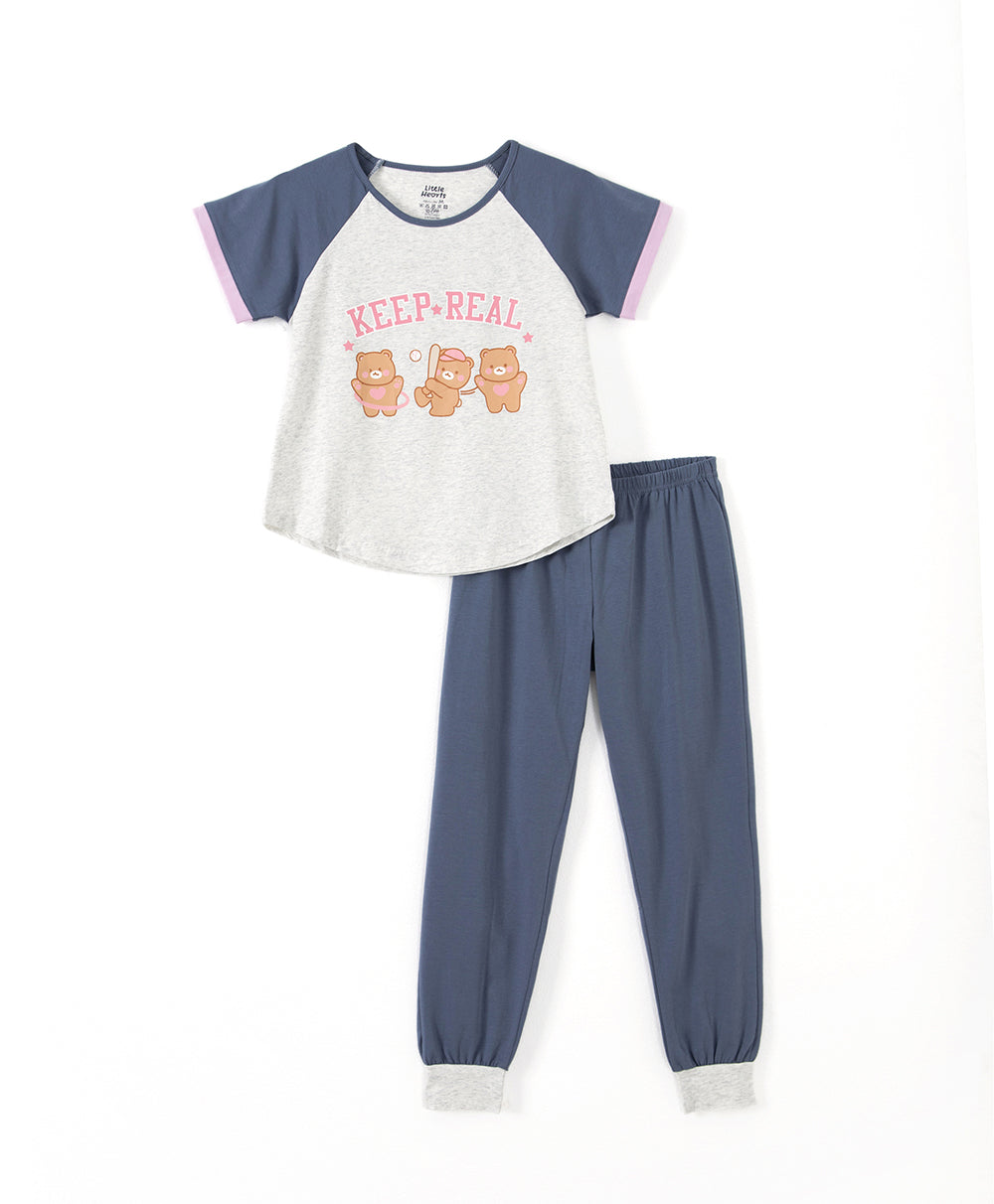 Girls' blue pajama set